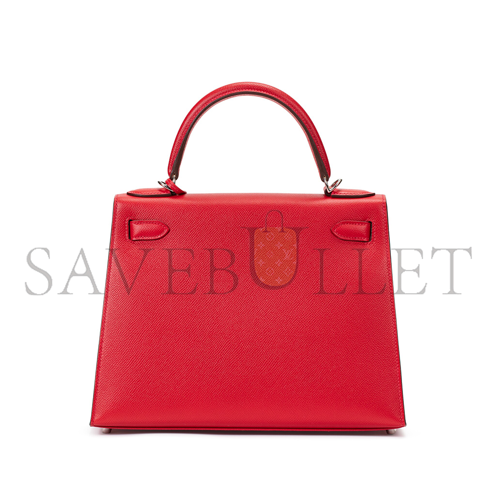 H**mes master rouge casaque epsom sellier kelly 25 palladium hardware (25*17*7cm)